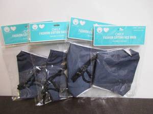 lot 14 image: Navy Blue Cotton Face Masks