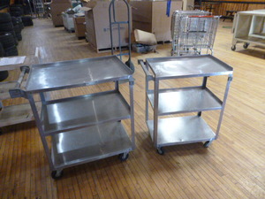 lot 41 image: 2 Stainless Serving Carts