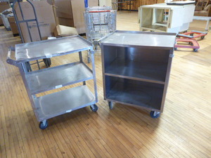 lot 47 image: 2 Stainless Serving Carts