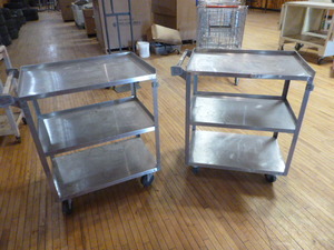 lot 50 image: 2 Stainless Serving Carts