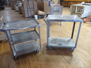 lot 52 image: 2 Stainless Serving Carts