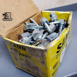 lot 124 image: 38 in. x 2 12 in. Vertical Rod Anchor Super Screw 38 in. Threaded Rod Fitting for Wood (25-Pack)