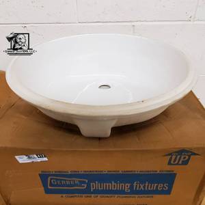 lot 412 image: Oval Gerber Self-Rimming Bathroom Sink