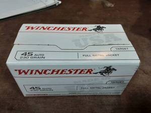 lot 25 image: Winchester 45 Auto. 230 Grain FMJ 100-Count