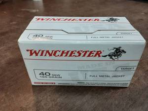 lot 37 image: Winchester 40 Cal. 165 Grain FMJ 100-Count