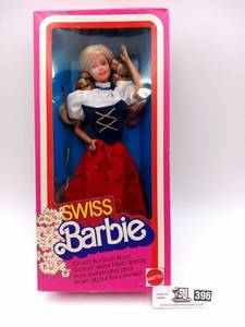 lot 396 image: Vintage 1984 Swiss BarbieDoll (unopened Box) - Valued  $60