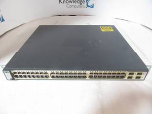 lot 98 image: WS-C3750G-48PS-S  48 Port GIG POE Cisco Switch 4 SFP