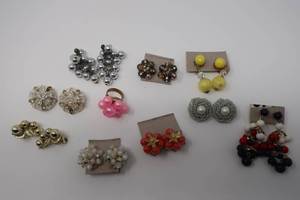 Clip-on Beaded Earrings & Ring