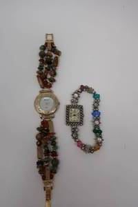 2  Beaded Band Womens Watches