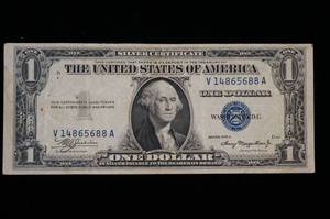 lot 74 image: 1935-A Blue Seal $1 Silver Certificate