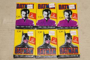 lot 134 image: 6 Packs of Batman Movie Cards