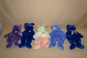 lot 160 image: 5 Large Beanie Baby Bears