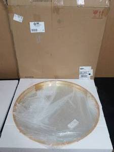 lot 21 image: Kate and Laurel Travis 25.6-Inch Round Wall Mirror in Gold