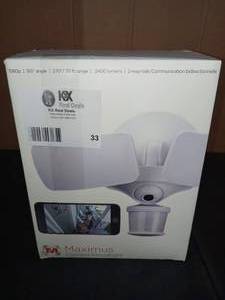 lot 33 image: White Smart Motion Activated Outdoor Integrated LED Camera Floodlight by Maximus