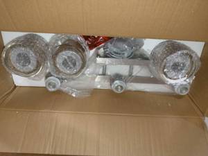 lot 65 image: Elmwood Park 22.25 in. W 3-Light Brushed Nickel Vanity Light
