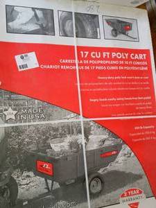 lot 72 image: 17 cu. ft. 850 lb. Tow-Behind Poly Utility Cart