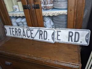 lot 54 image: (2) Vintage TERRACE RD. Street Signs