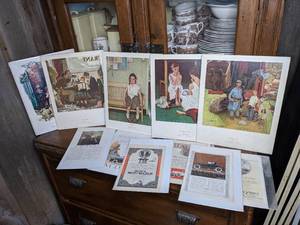 lot 67 image: Lot of Vintage Illustrated Prints - Norman Rockwell & Others