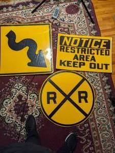 lot 363 image: (3) Replica Road Signs
