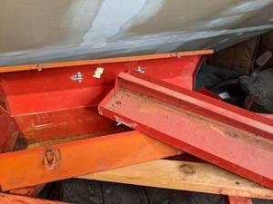 lot 507 image: Vintage Orange Metal Toolbox