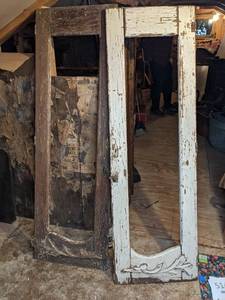 lot 514 image: (2) Antique Narrow Wood Window Frames