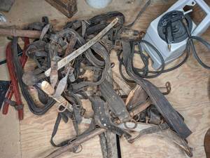 lot 527 image: Assorted Antique Horse Bridles