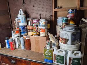 lot 708 image: Garage Lot Paint, Poly, Etc.