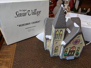 lot 201 image: Dept 56 Original Snow Village Redeemer Church