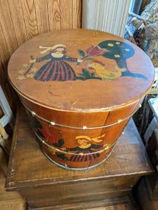 lot 247 image: Painted Barrel with Contents