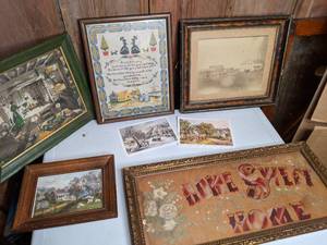 lot 781 image: Framed Artwork Depicting Country Life & Values