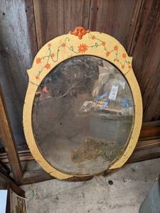 lot 783 image: Antique Painted Wood Frame Mirror