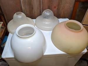 lot 787 image: 4 Large Antique Glass Lamp Shades