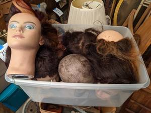 lot 773 image: Box of Quirky Mannequin Heads