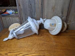 lot 416 image: (1) Vintage Flush Mount and (1) Lantern Wall Sconce