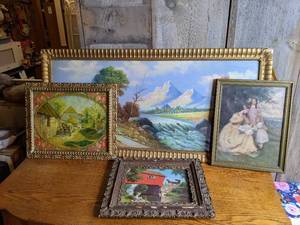 lot 419 image: (4) Prints in Nice Vintage Frames