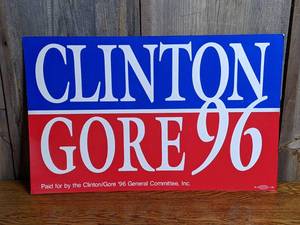 lot 428 image: ClintonGore 1996 Campaign Sign