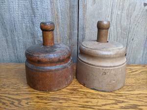 lot 440 image: (2) Antique Wood Butter Molds