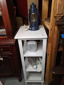 lot 814 image: Narrow Wood Shelf Plus Contents