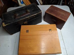 lot 177 image: (3) Vintage Storage Cases
