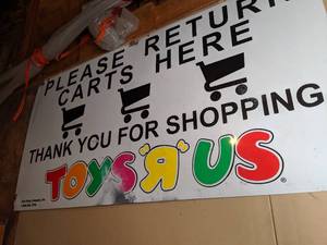 lot 824 image: Toys R Us Metal Store Sign