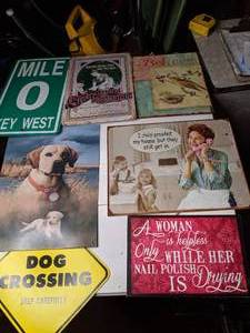 lot 120 image: 7 Metal Signs