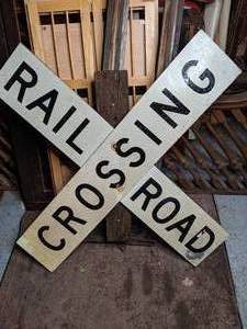lot 130 image: Railroad Crossing X Sign