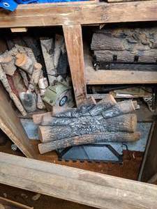 lot 142 image: (5) Electric Fireplace Inserts Plus Misc. Items