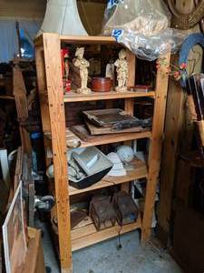 lot 149 image: Wooden Shelf Plus Contents - See Photos