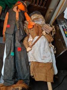 lot 155 image: (2) Child Size Scarecrows