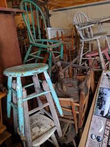 lot 158 image: Assorted Vintage Stools & Chairs