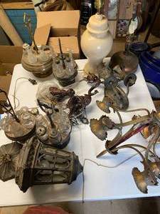 lot 858 image: Chandeliers and Antique Condiment Trays