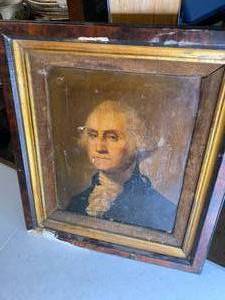 lot 841 image: Antique Oil Portrait of George Washington