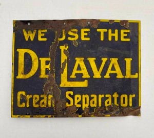 lot 901 image: Vintage DeLaval Cream Separator Metal Advertising Sign