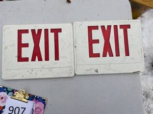 lot 907 image: Pair of Exit Signs
